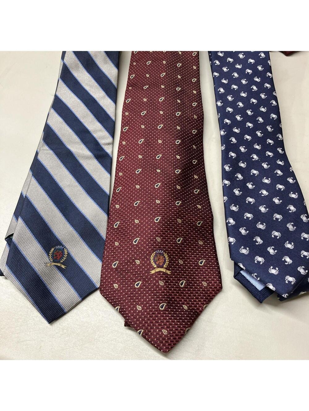 Lot Of 3 Tommy Hilfiger Men's Neck Ties In 100% Silk
